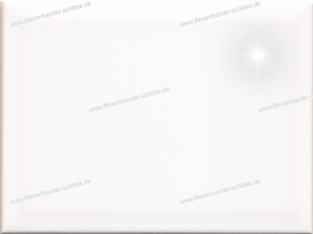 Fliese - 15 x 20 cm - AWS, 257780 Cios Weiß Glänzend Uni Mit Facettenschnitt