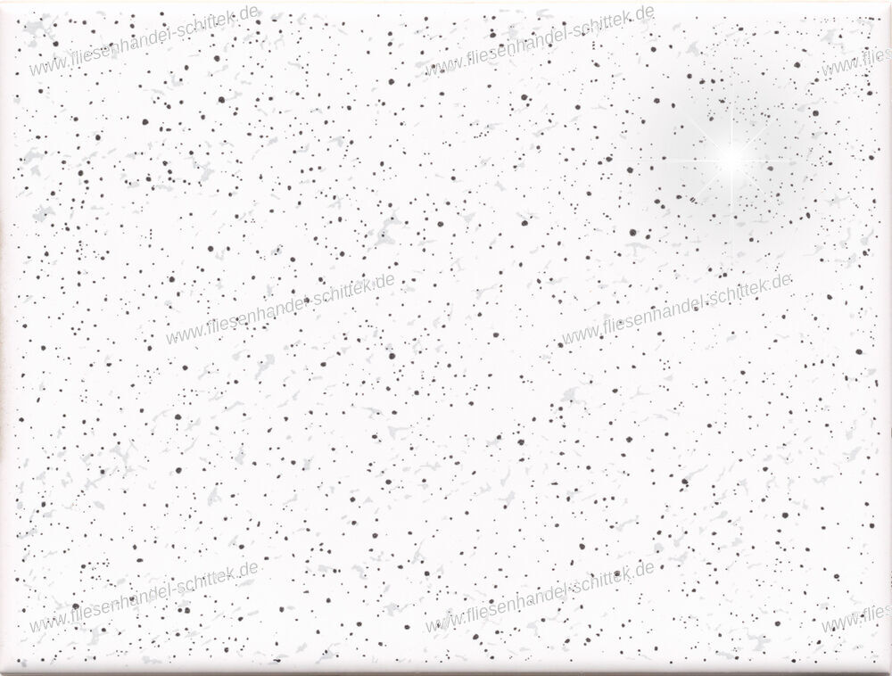 Fliese - 15 x 20 cm - Tamsa, Kuyh.Beyaz grau glänzend gesprenkelt