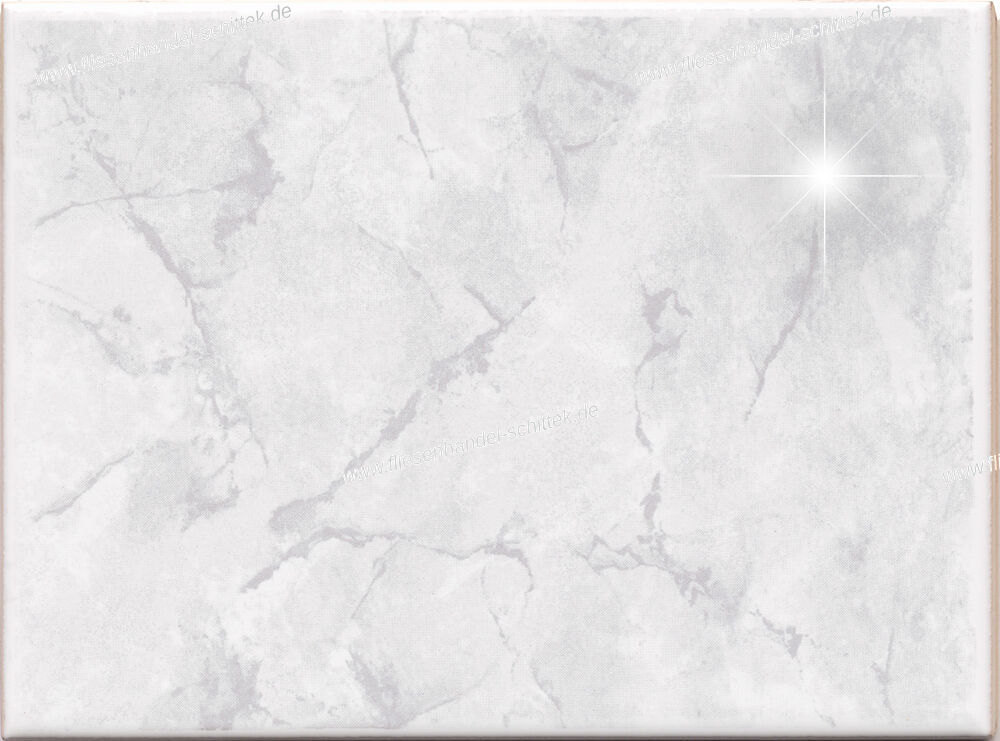 Fliese - 15 x 20 cm - Kempfer, Color Gris weiß-grau glänzend marmoriert