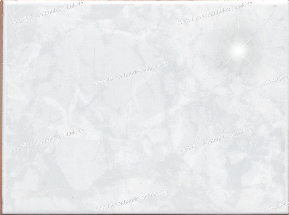 Fliese - 15 x 20 cm - Cercos-Lopez, Lira weiß-grau glänzend