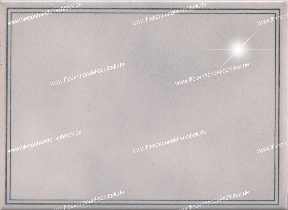 Fliese - 15 x 20 cm - Cerim, grau glänzend Randdekor
