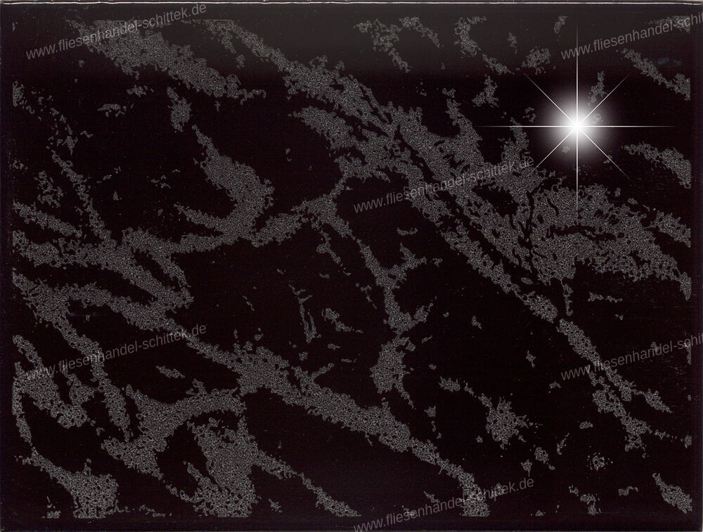 Fliese - 15 x 20 cm - Engers, BRO510 Brokat Schwarz-Strukturiert
