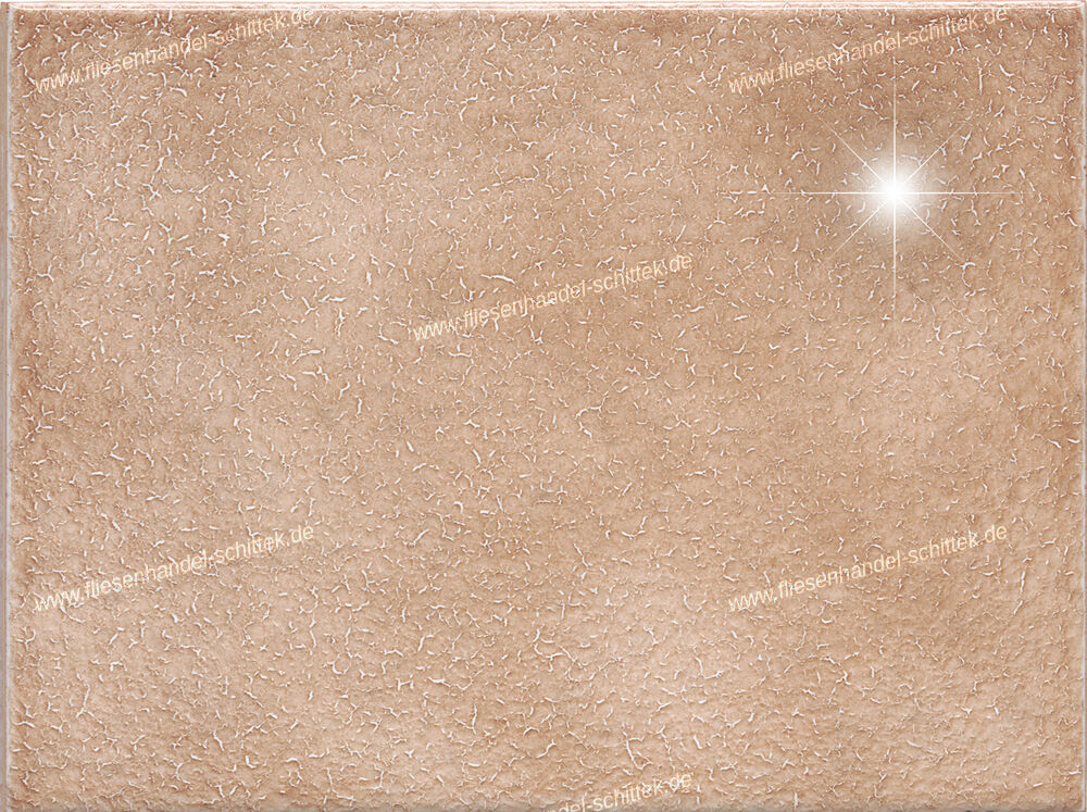 Fliese - 15 x 20 cm - Humus, Malta 064 beige-braun glänzend gehämmert