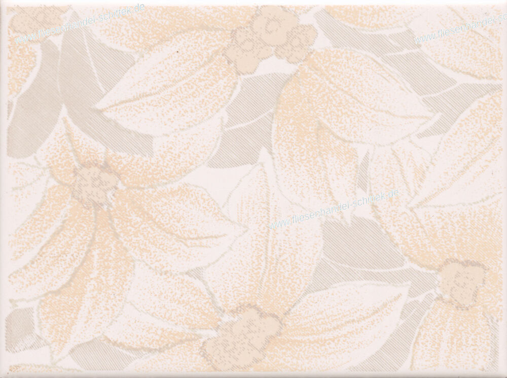 Fliese - 15 x 20 cm - Grohn, OLE2002 beige Blumenmuster