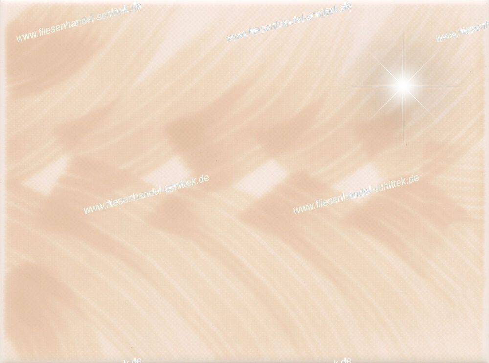 Fliese - 15 x 20 cm - Iris, beige gelb gewellt glänzend