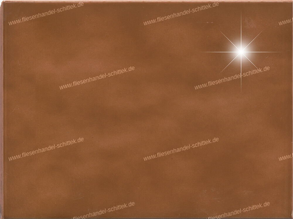 Fliese - 15 x 20 cm - braun geflammt glänzend