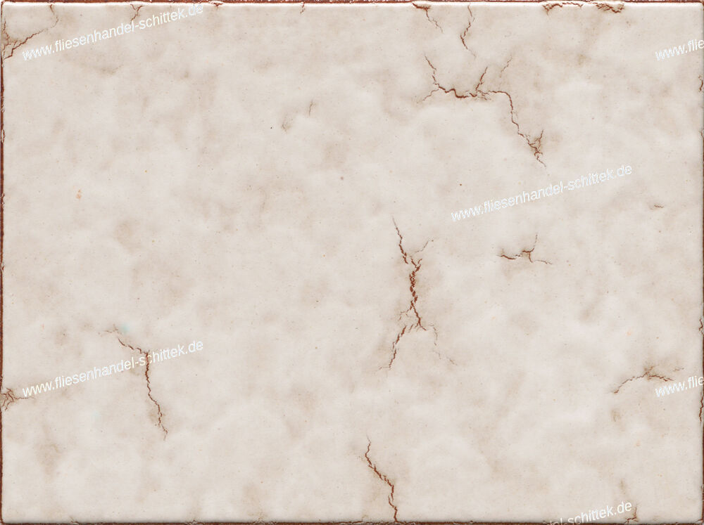 Fliese - 15 x 20 cm - weiß-braun pergamena