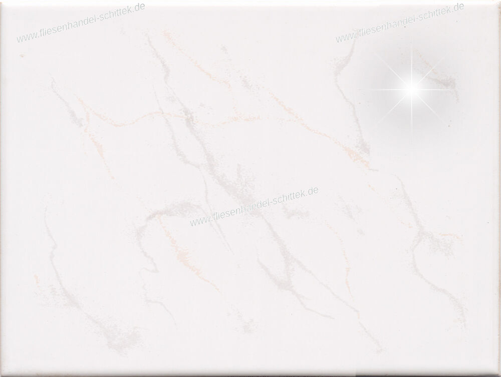 Fliese - 15 x 20 cm - Engers, INA520 Ina Weiß/Glänzend Beige-Grau-Marmoriert
