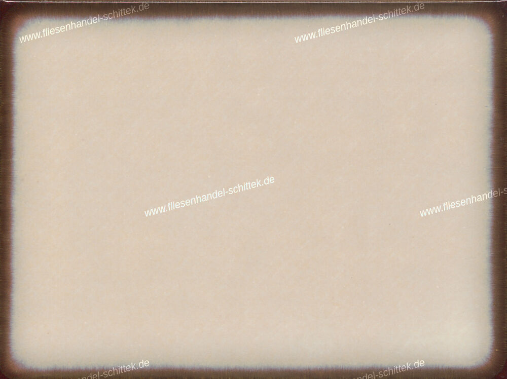 Fliese - 15 x 20 cm - Paola, beige schillernd mit braunem Rand