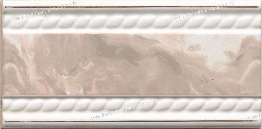 Fliese - 10 x 20 cm - braun metallic Bordüre