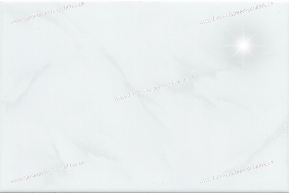 Fliese - 15 x 22.5 cm - Colibri Bianco weiß glänzend mit grauer Struktur