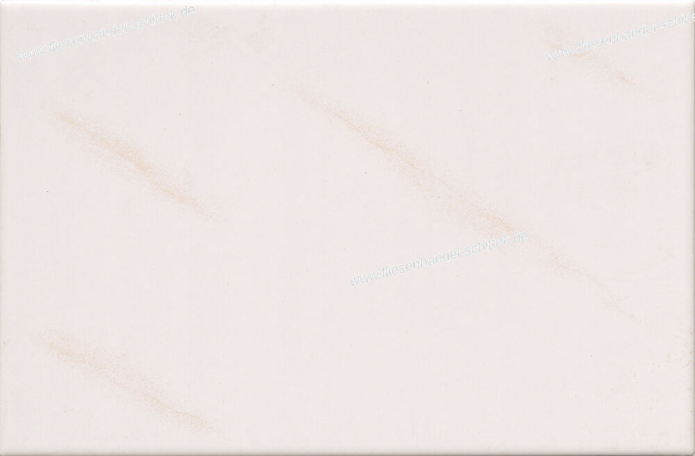 Fliese - 15 x 22.5 cm - Belvedere, Perlado weiß matt mit beigen Streifen