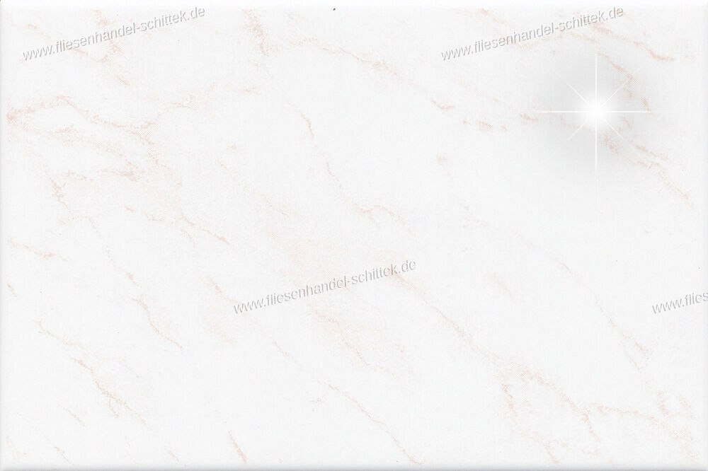 Fliese - 15 x 22.5 cm - weiß beige glänzend geflammt