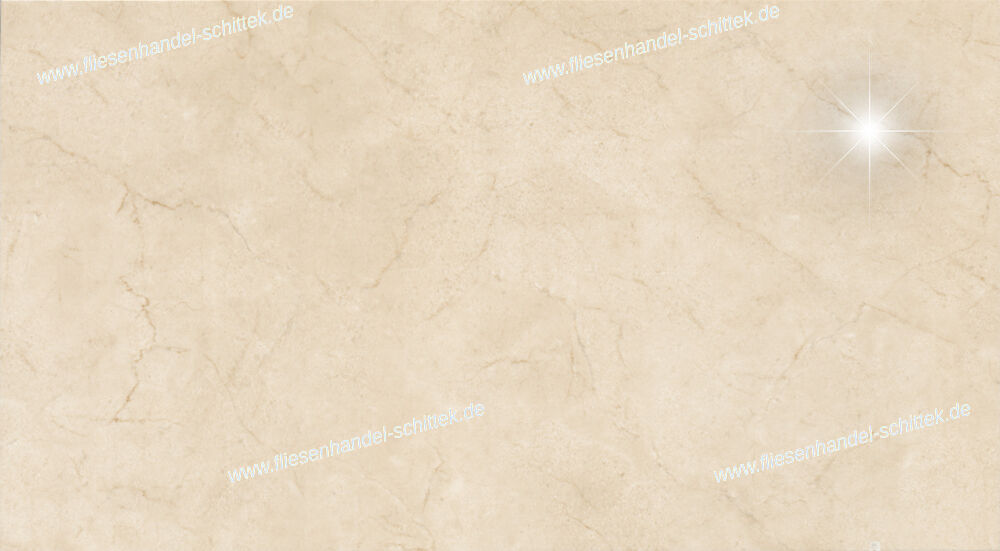 Fliese - 32 x 58 cm - V&B, Art.1549 TL60 Palazzo Vecchio Beige Glänzend Marmorstruktur
